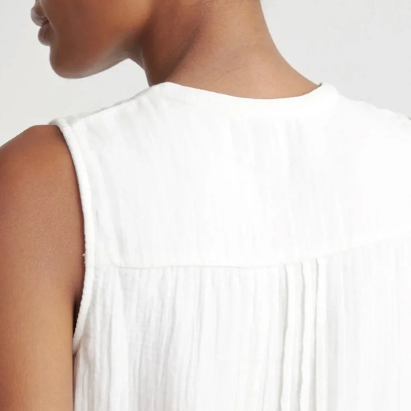 Quince 100% Organic Cotton Gauze Sleeveless Swing Dress Ivory Size Large - Picture 4 of 15